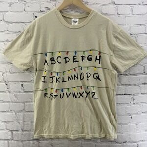 Netflix Stranger Thing T Shirt Sz M Christmas Light Alphabet